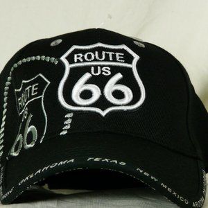 Black White OSFM Route 66 Baseball Cap